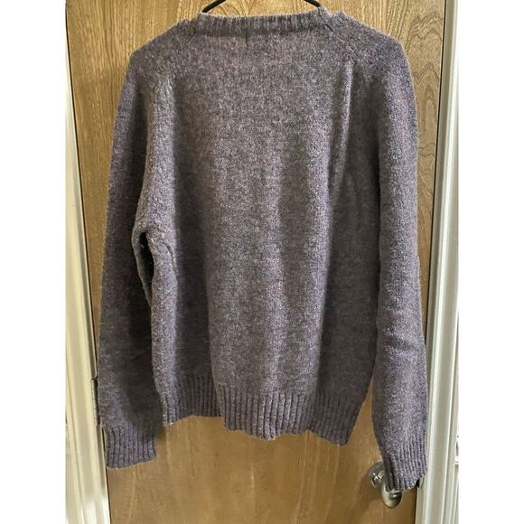 Vintage Cattivo Sweater Pullover 100% Pure Shetland Wool Argyle Patterns L Mauve - Picture 8 of 12